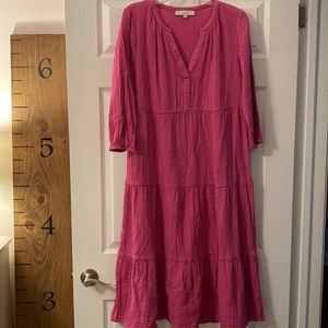 LOFT Gauze Tiered Dress
